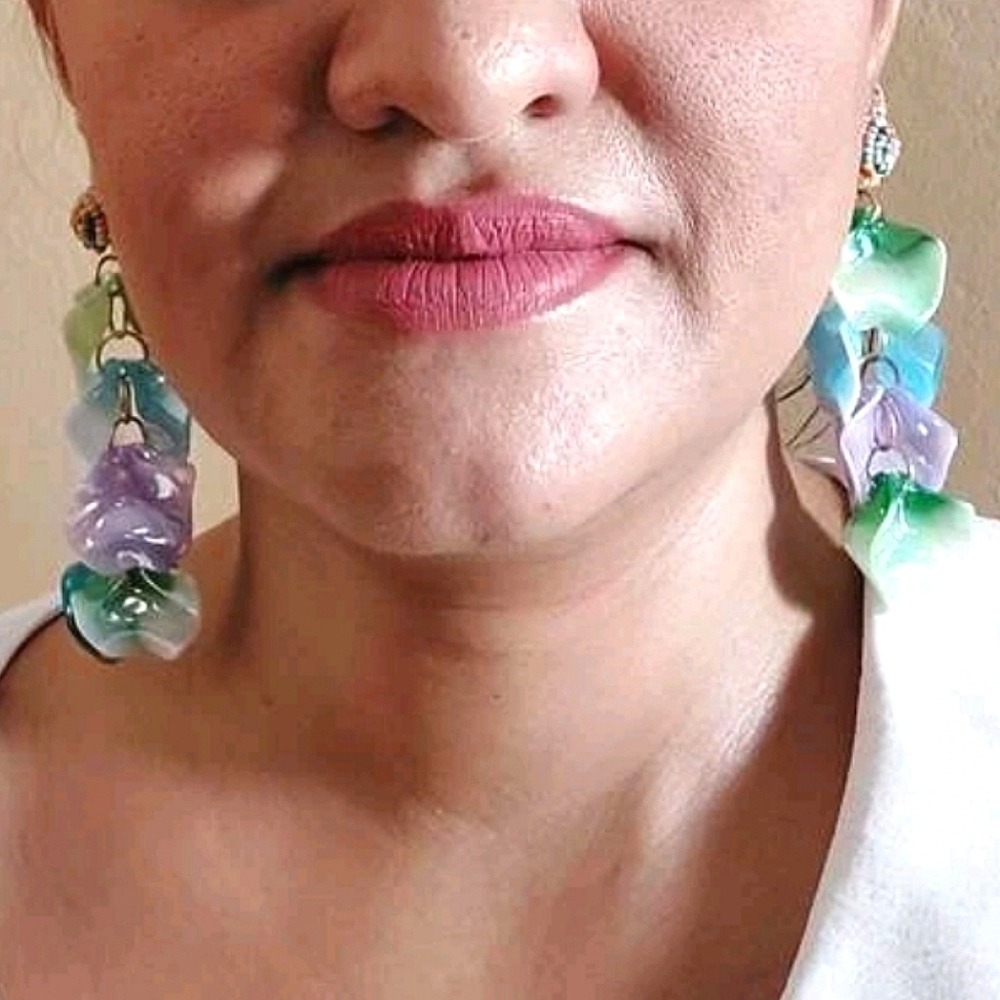 Gold Boho Long Beaded Statement Dangle Earrings C… - image 4